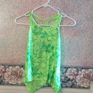 Green tropical tank top
